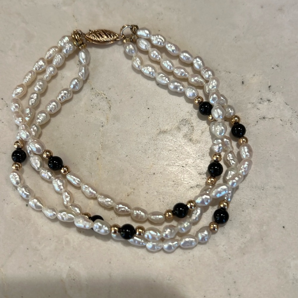 Pearls and Onyx Bracelet- Best Offer